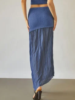 Sea Breeze Patchwork Maxi Skirt