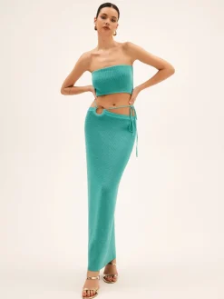 Seagrass Knotted Split Sweater Set
