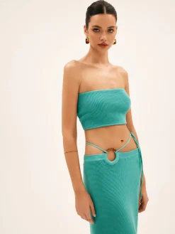 Seagrass Knotted Split Sweater Set