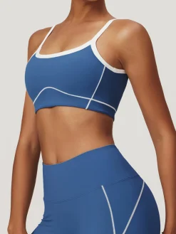 Seamless Contrast Binding Sports Bra