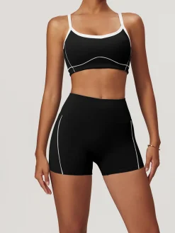 Seamless Contrast Binding Sports Bra