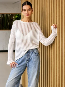 Semi-Sheer Long Sleeve Sweater