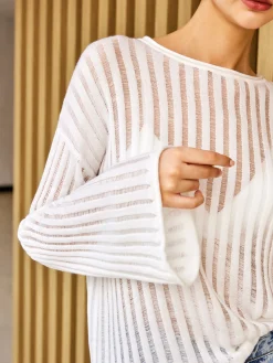 Semi-Sheer Long Sleeve Sweater