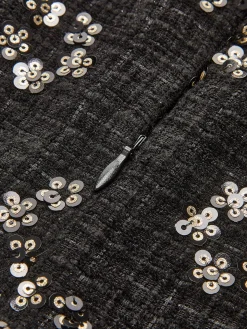 Sequins Floral Tweed Skirt