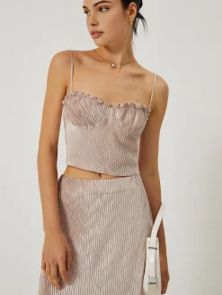 Sexy Lace Up Corset Top and Maxi Skirt Set