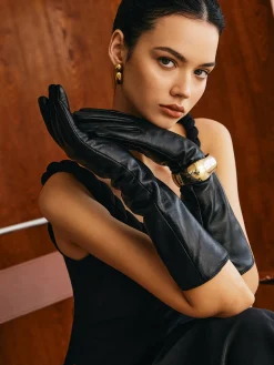 Sheepskin Fleece Lined Long Gloves