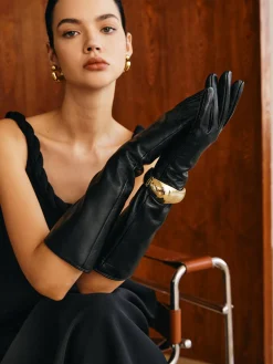 Sheepskin Fleece Lined Long Gloves