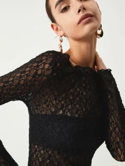 Sheer Floral Long Sleeve Top
