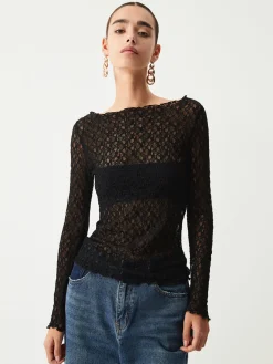 Sheer Floral Long Sleeve Top