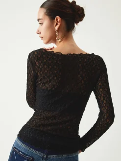 Sheer Floral Long Sleeve Top