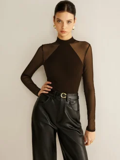 Sheer Long Sleeve Jersey Top