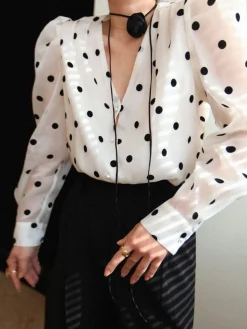 Sheer Polka Dot Blouse