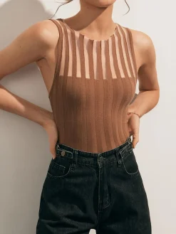 Sheer Ribbed Tank Top