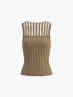 Sheer Ribbed Tank Top
