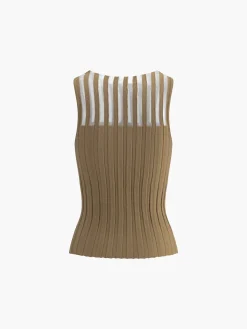 Sheer Ribbed Tank Top