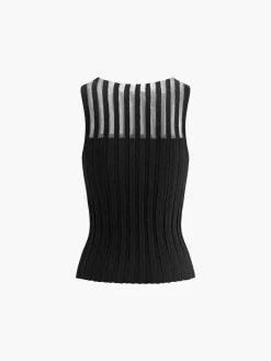 Sheer Ribbed Tank Top