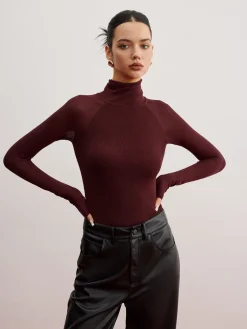 Sheer Sleeve Skinny Sweater