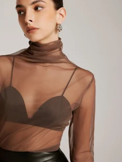 Sheer Stack Collar Bottoming Top