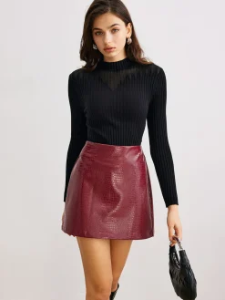 Sheer-Detail Ribbed Slim Sweater