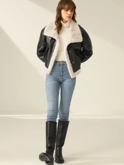 Sherpa Lined Shearling Leather Flight Jacket