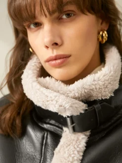 Sherpa Lined Shearling Leather Flight Jacket