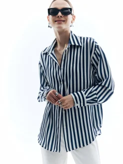 Shift Stripe Turndown Collar Shirt