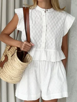 Short Sleeve Cotton Shorts Set