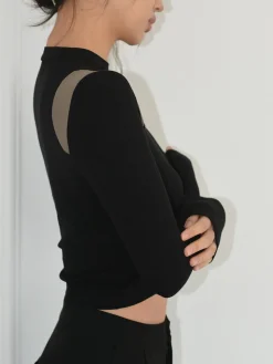 Shoulder Contrast Long Sleeve Shirt
