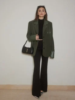 Shoulder Pads Corduroy Panel Blazer