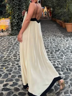 Sicily Old Money Aesthetics Slip Long Dress