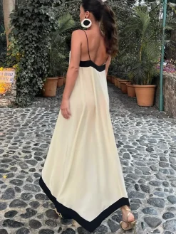 Sicily Old Money Aesthetics Slip Long Dress