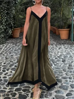 Sicily Old Money Aesthetics Slip Long Dress