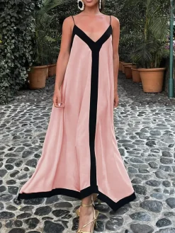 Sicily Old Money Aesthetics Slip Long Dress
