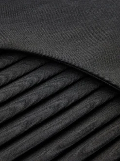 Side Pleated Buckle Belted Skirt