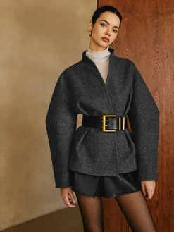 Side Pleated Coat Without Belt