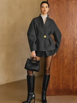 Side Pleated Coat Without Belt