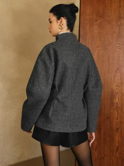 Side Pleated Coat Without Belt