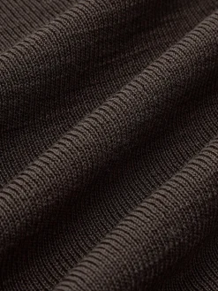 Side Pleated Slim Knit Top