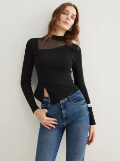Side Split Jersey Top