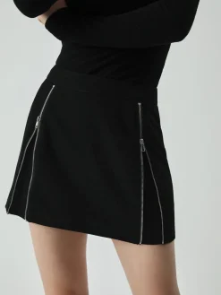 Side Zipper Detail Mini Skirt