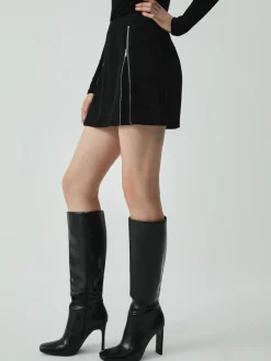 Side Zipper Detail Mini Skirt
