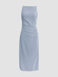 Silent Sea Boat Neck Midi Dress