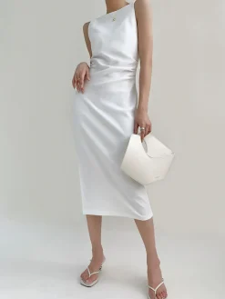 Silent Sea Boat Neck Midi Dress