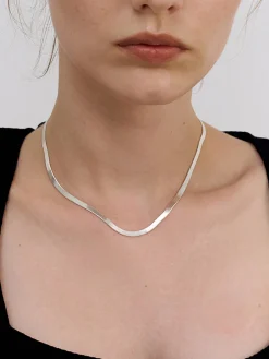 Silver Snake Shape Necklace