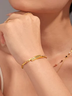 Simple Stick Chain Rhinestone Bracelet