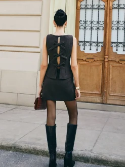 Sleeveless Bow Skirt Set