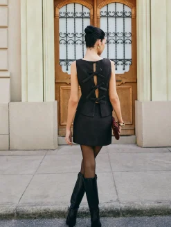 Sleeveless Bow Skirt Set