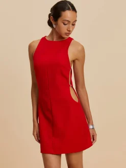 Sleeveless Cutout Crew Neck Dress