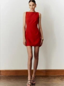 Sleeveless Cutout Solid Dress