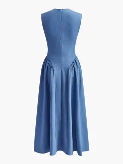 Sleeveless Panel Pleated Dress